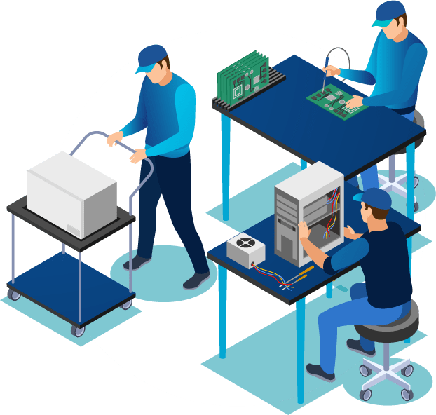Ilustração people prime Ilustração técnicos de informática